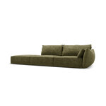 Sofa &#39;vanda&#39; green, chenille, black plastic, left