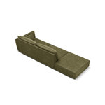 Sofa &#39;vanda&#39; green, chenille, black plastic, left