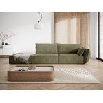 Sofa &#39;vanda&#39; green, chenille, black plastic, left