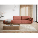 Sofa &#39;vanda&#39; red, chenille, black plastic, left