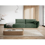 Sofa &#39;vanda&#39; bottle green, chenille, black plastic, left