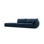 Sofa &#39;vanda&#39; deep blue, chenille, black plastic, left