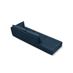 Sofa &#39;vanda&#39; deep blue, chenille, black plastic, left