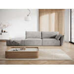 Sofa &#39;vanda&#39; light grey, chenille, black plastic, left