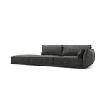 Sofa &#39;vanda&#39; pilka, šenilinė, juodo plastiko, kairė