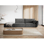 Sofa &#39;vanda&#39; grey, chenille, black plastic, left