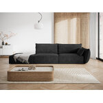 Sofa &#39;vanda&#39; dark grey, chenille, black plastic, left