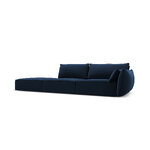 Sofa &#39;vanda&#39; deep blue, velvet, black plastic, left