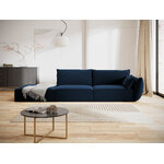 Sofa &#39;vanda&#39; deep blue, velvet, black plastic, left