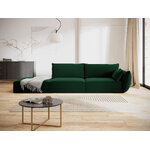 Sofa &#39;vanda&#39; bottle green, velvet, black plastic, left