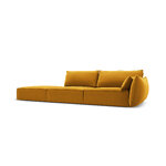 Sofa &#39;vanda&#39; yellow, velvet, black plastic, left