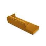 Sofa &#39;vanda&#39; yellow, velvet, black plastic, left