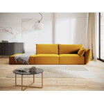 Sofa &#39;vanda&#39; yellow, velvet, black plastic, left