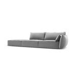 Sofa &#39;vanda&#39; grey, velvet, black plastic, left