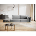 Sofa &#39;vanda&#39; grey, velvet, black plastic, left