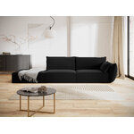 Sofa &#39;vanda&#39; black, velvet, black plastic, left