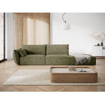 Sofa &#39;vanda&#39; green, chenille, black plastic, better