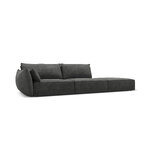 Sofa &#39;vanda&#39; grey, chenille, black plastic, better