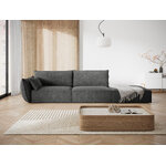 Sofa &#39;vanda&#39; grey, chenille, black plastic, better