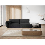 Sofa &#39;vanda&#39; dark grey, chenille, black plastic, better