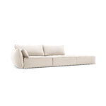 Sofa &#39;vanda&#39; light beige, velvet, black plastic, better