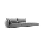 Sofa &#39;vanda&#39; grey, velvet, black plastic, better