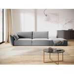 Sofa &#39;vanda&#39; grey, velvet, black plastic, better