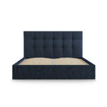 Bed (nerin) mazzini sofas dark blue, structured fabric, 104x150x212