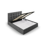 Bed (nerin) mazzini sofa dark gray, structured fabric, 104x150x212