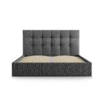 Bed (nerin) mazzini sofa dark gray, structured fabric, 104x150x212