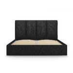 Bed (juniper) mazzini sofa black, structured fabric, 104x170x208