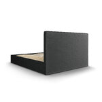 Bed (juniper) mazzini sofa black, structured fabric, 104x170x208