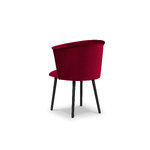 Aksominė kėdė (dobilas) mazzini sofa raudona, aksominė, juodo buko mediena