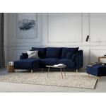 Угловой диван-кровать (фрезия) диваны mazzini темно-синий, бархат, золотой металл