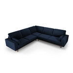 Corner sofa &#39;hebe&#39; deep blue, velvet