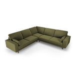 Kampinė sofa &#39;hebe&#39; žalia, aksominė