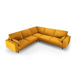 Kampinė sofa &#39;hebe&#39; geltona, aksominė