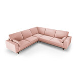 Kampinė sofa &#39;hebe&#39; rožinė, aksominė