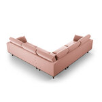 Kampinė sofa &#39;hebe&#39; rožinė, aksominė