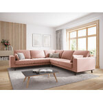 Kampinė sofa &#39;hebe&#39; rožinė, aksominė