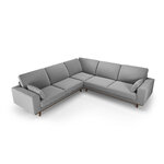 Kampinė sofa &#39;hebe&#39; pilka, aksominė