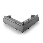 Kampinė sofa &#39;hebe&#39; pilka, aksominė