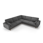 Kampinė sofa &#39;hebe&#39; tamsiai pilka, aksominė