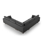 Kampinė sofa &#39;hebe&#39; tamsiai pilka, aksominė