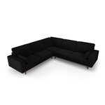 Kampinė sofa &#39;hebe&#39; juoda, aksominė