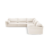 Corner sofa &#39;vanda&#39; light beige, velvet