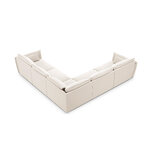 Corner sofa &#39;vanda&#39; light beige, velvet