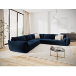 Corner sofa &#39;vanda&#39; deep blue, velvet