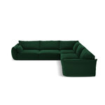 Kampinė sofa &#39;vanda&#39; buteliukas žalia, aksominė