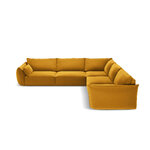 Corner sofa &#39;vanda&#39; yellow, velvet